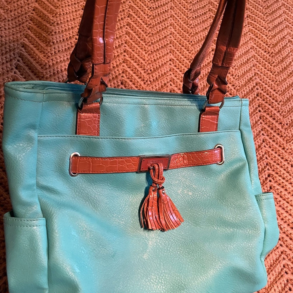 Handbag Turquoise and Brown